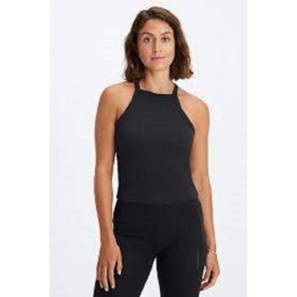 Fabletics Womens Halter Tank Top Racerback TK2253713 Sleeveless Black Size 2X